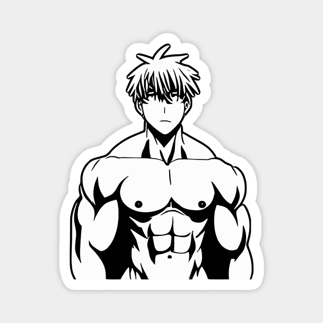 Muscular Anime Man Shirtless Manga Boy - Anime Character - Magnet | TeePublic Muscular Anime Man Shirtless Manga Boy - Anime Character - Magnet | TeePublic