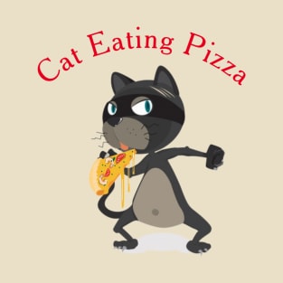 Cat Eating Pizza T-Shirt