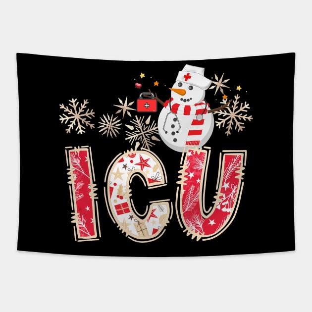 ICU Nurse Christmas Nurse Life Scrub Top Tapestry by SilverLake