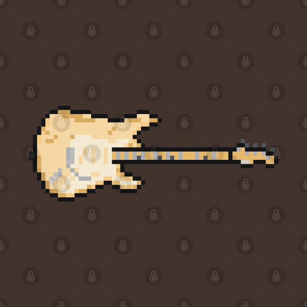 Pixel Worn Out Cream Blues Guitar by gkillerb