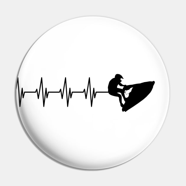 Jet Ski Heartbeat Pin by KC Happy Shop