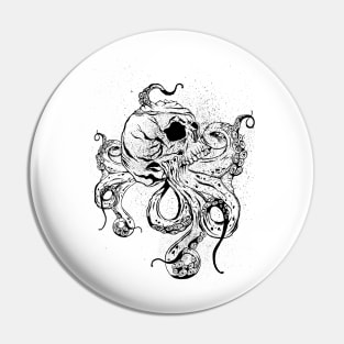 Black skull octopus Pin