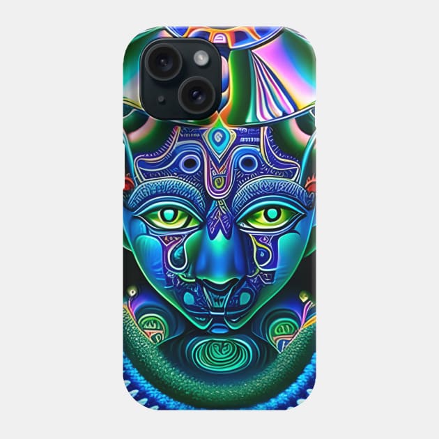 Techno-Shaman (26) - Trippy Psychedelic Art Phone Case by TheThirdEye