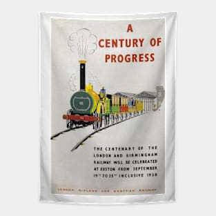 A Century of Progress - LMS - Vintage Railway Centenary Poster - 1938 Tapestry