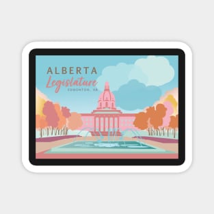 Alberta Legislature Edmonton, AB Canada Illustration Vintage Style Magnet