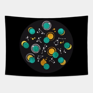 Great Total Solar Eclipse II // teal moons Tapestry