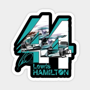 Lewis Hamilton 44 F1 Grand Prix Signature Logo Design Magnet