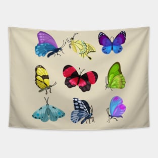 butterflies colorful collection Tapestry