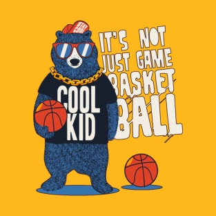 Cool Bear With Basketball T-Shirt
