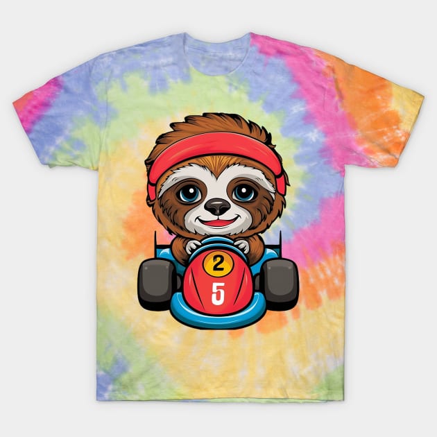 Cute Baby Sloth Race Car Driver - Race Car - T-Shirt | TeePublic