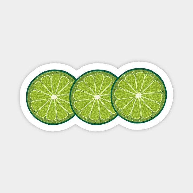 Fresh lime slice pattern Magnet by Ieva Li ART