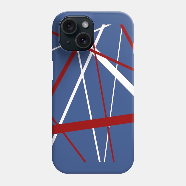 Criss Cross Red and White Lines On Black Phone Case by taiche