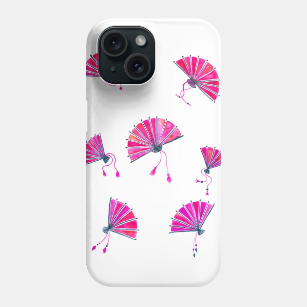 Pink Chinese fans Phone Case by Home Cyn Home 