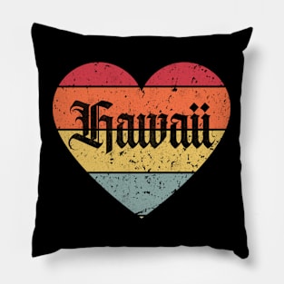 Retro Vintage Sunset Distressed Grunge Hawaii Pillow