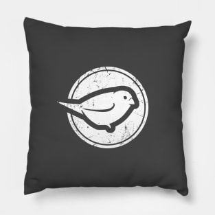 Stylized sparrow in white for bird and ornithology lovers Pillow