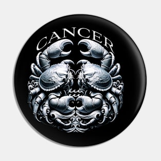 Intuitive Cancer Zodiac Crab & Water Element Pin