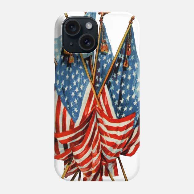 Vintage American Flags Phone Case by MasterpieceCafe