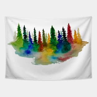 Rainbow forest Tapestry