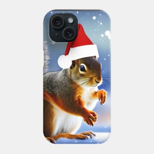 Squirrel with Christmas Hat Phone Case