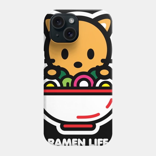 Cat Orange Ramen Life Noodles Bambu Brand Food Cute Kitten Animal Phone Case by Bambu