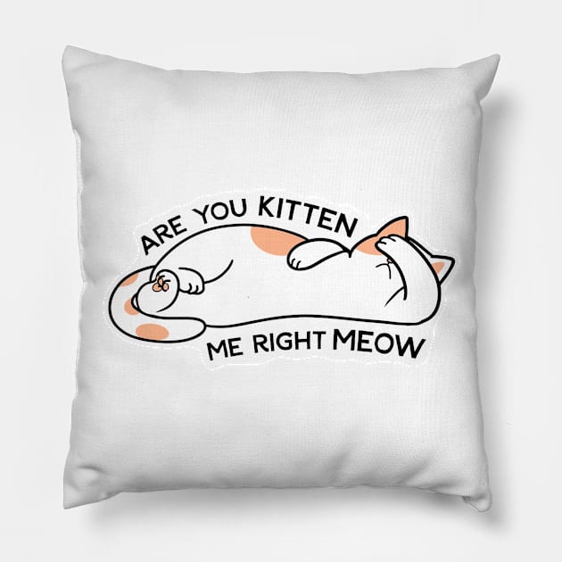 Are you kitten me right meow Pillow by KadyIllustrates