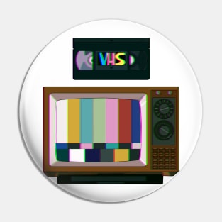 TV & VHS Glitched Pin