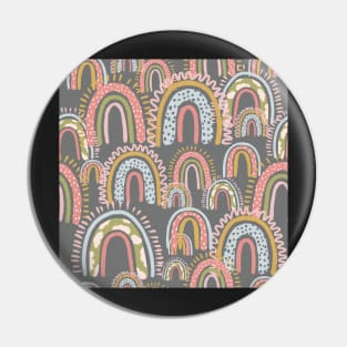 cute boho rainbow pattern grey Pin