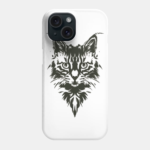 Cute Cat Illusion Design, Funny Cat Lover Gift Idea Phone Case by PugSwagClothing
