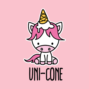 Funny Unicorn pun puns cute Uni-cone ice cream Kawaii T-Shirt