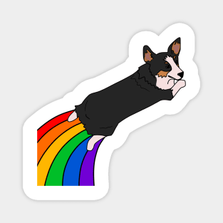 Rainbow Corgi Magnet