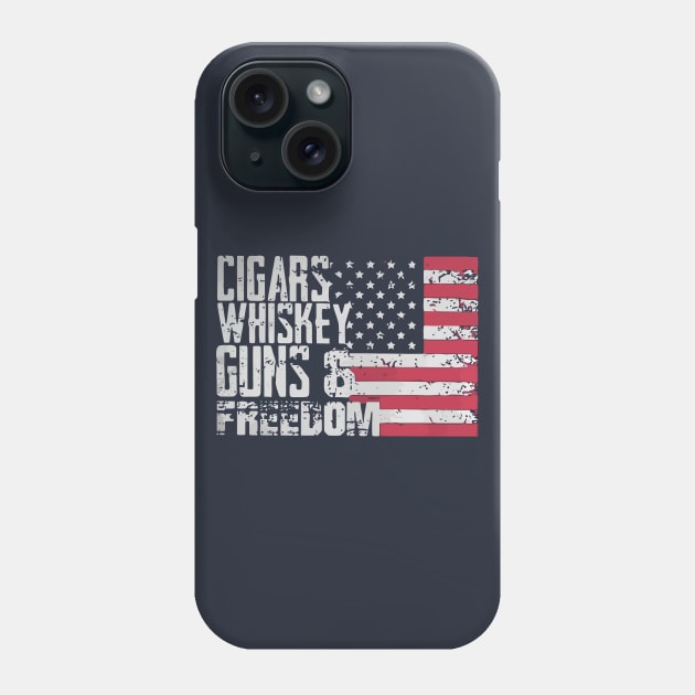 Cigars whiskey guns and freedom Phone Case by francotankk