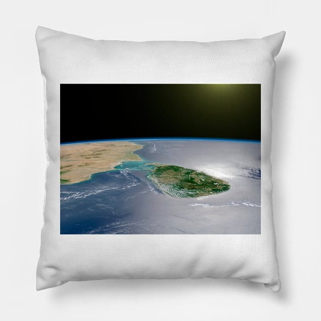 Sri Lanka, satellite image (C022/6625) Pillow by SciencePhoto