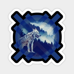 Blue Wolf Magnet