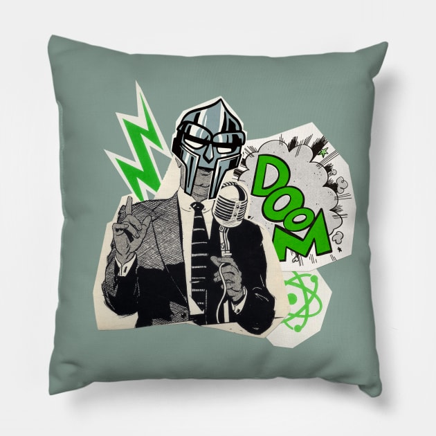 Retro Collage Doom Pillow by sombreroinc