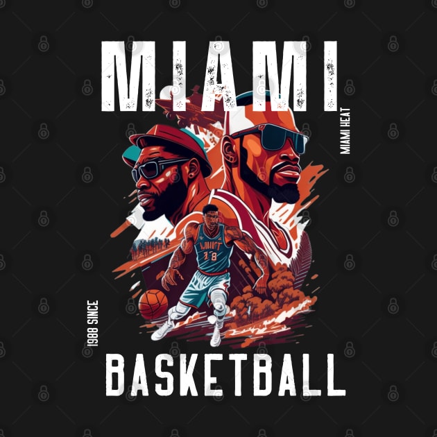 Miami heat basketball  vector graphic design by Nasromaystro