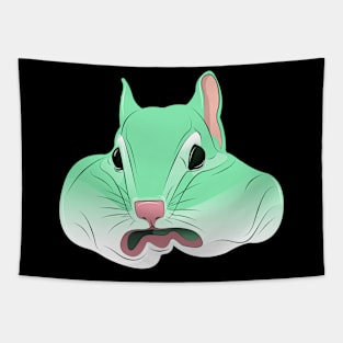 cute cyan squirrel face Tapestry