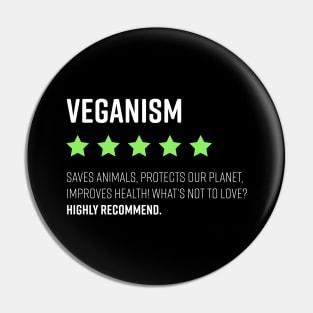 Vegan Funny Review Veganism Rating Pin