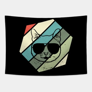 Unique Vintage Cat Face With Sunglass Tapestry