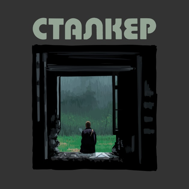 Illustration - Andrei Tarkovsky Stalker Woods Scene by burrotees