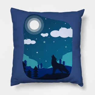 Wolf in the Night 2 Pillow