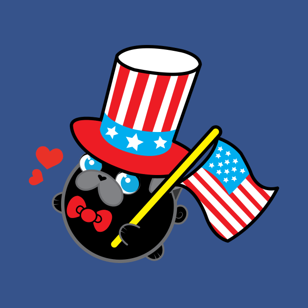 Poopy the Pug Puppy - Independence Day by Poopy_And_Doopy