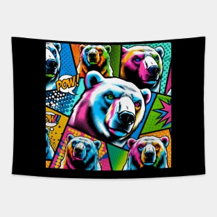 Pop Art Polar Bear Tee - Vibrant Wildlife Fashion Tapestry