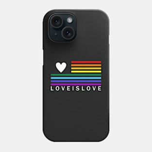 USA LGBT Pride -  American Flag Style Love is Love BOLD Phone Case