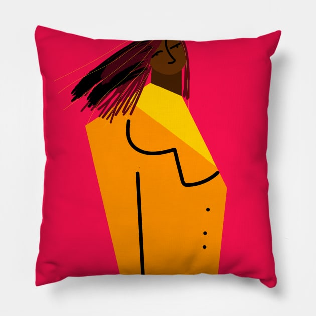 Fashion black girl Pillow by monika27