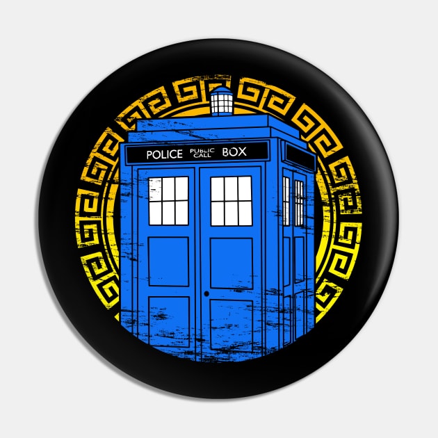 Circle Tardis Pin by Meca-artwork