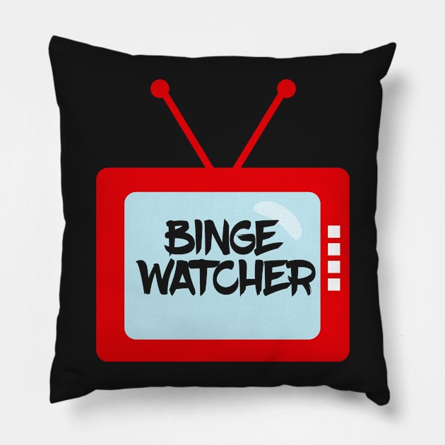 Binge Watcher Retro TV Set Pillow by 4Craig