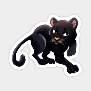 Cute Black Panther Drawing Magnet