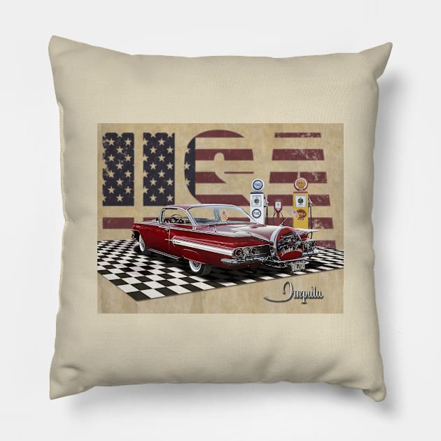 1960s Chevy Impala Pillow by tedsox