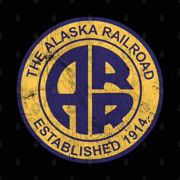 The Alaska Railroad --- Vintage Style Faded Design by DrumRollDesigns