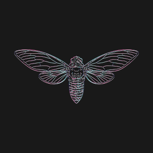 Cicada Vaporwave Aesthetic Style Line Art 2021 Reemergence T-Shirt